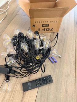 Outdoor String Lights 70FT with remote