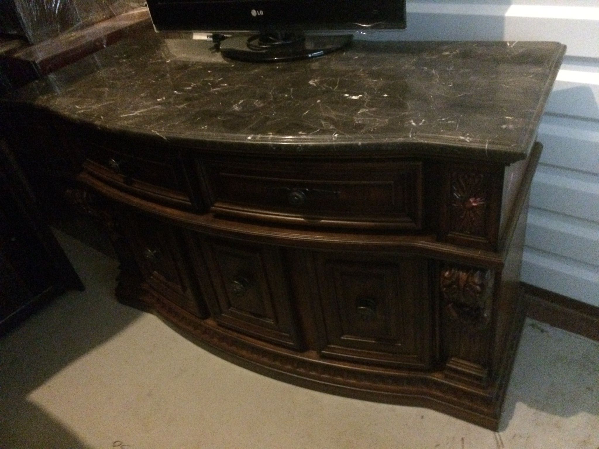 buffet cabinet With Drawers And Doors Under storage W/ Granite Top