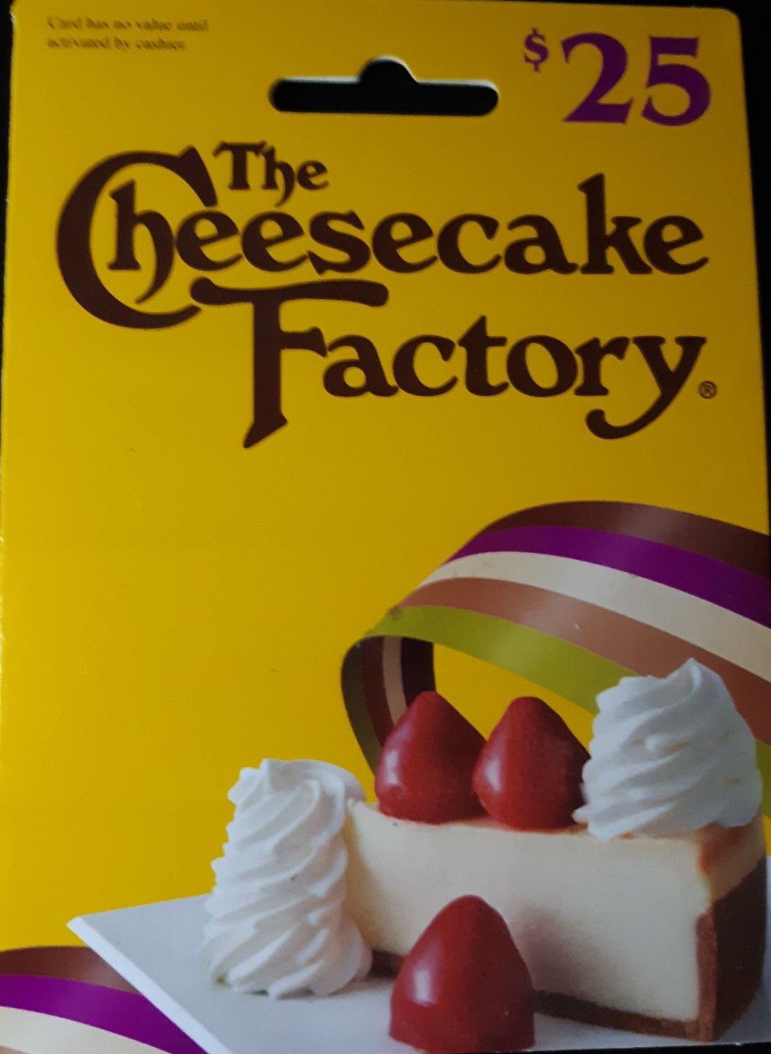 Cheesecake Factory gift certificate
