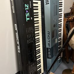 Yamaha Motif XS8 Keyboard & Ensonia TS-10 TS10 Performance Composition Synthesizer MIDI Keyboard ZIP