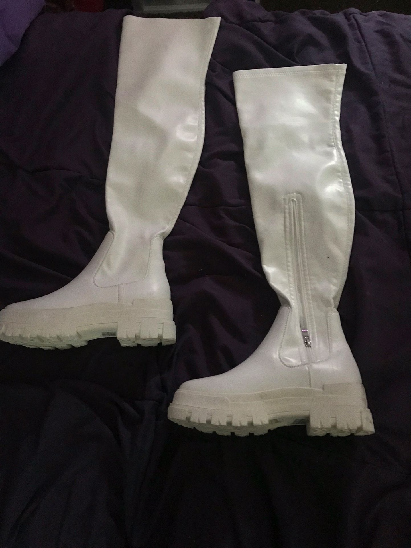 Long White Boots 