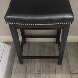 Barstools Black Leather 