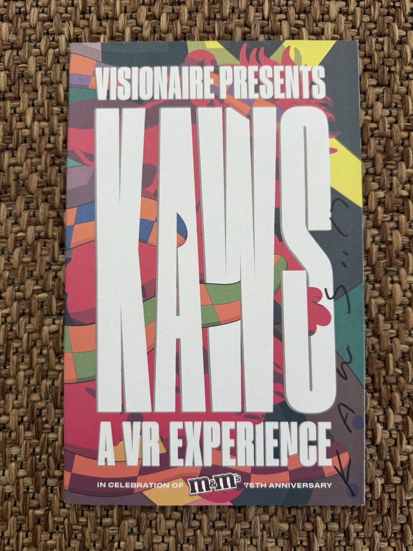 KAWS  Signed Visionaire x M&Ms 75 Annv Pamphlet poster 