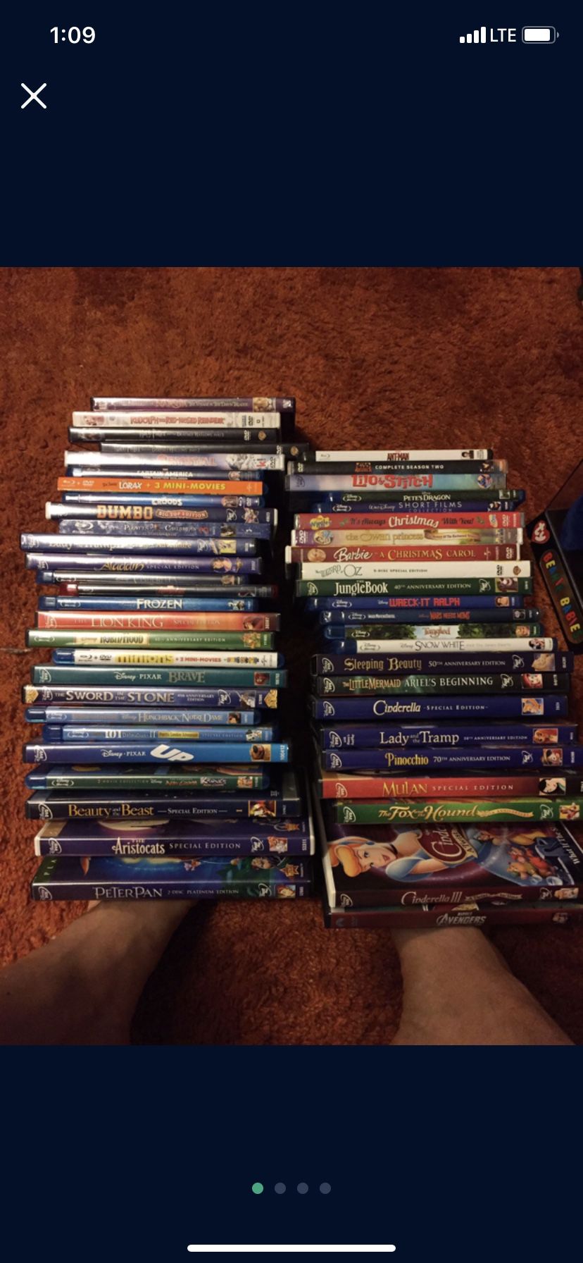 Over 50 authentic Disney and children’s DVDs and Blu-ray’s some from the vault