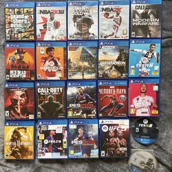 PS4 Game Lot Bundle - GTA V, Red Dead 2, COD, Spider-Man, UFC + 20+ Games