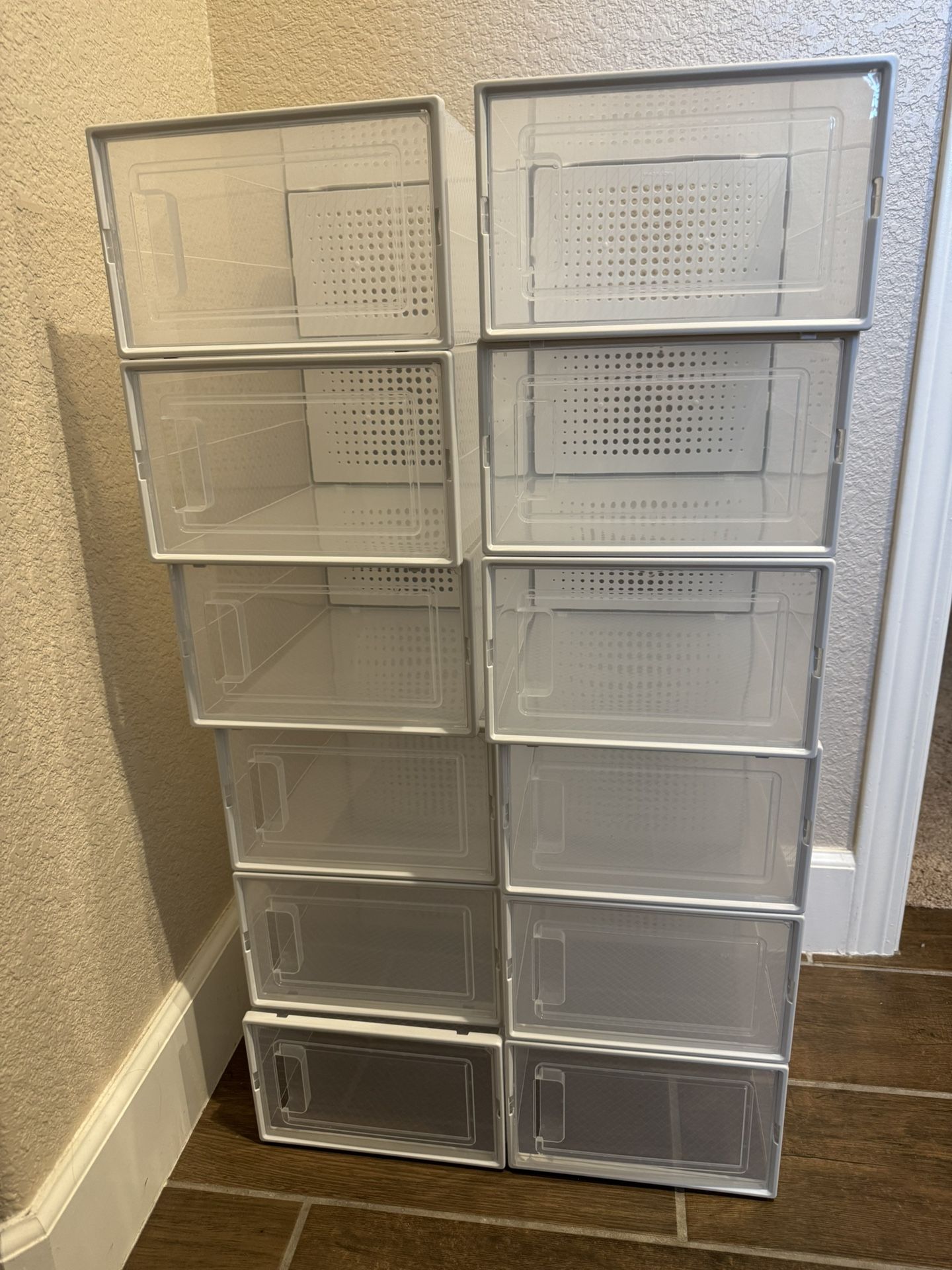 Stackable Clear Plastic Shoe Boxes