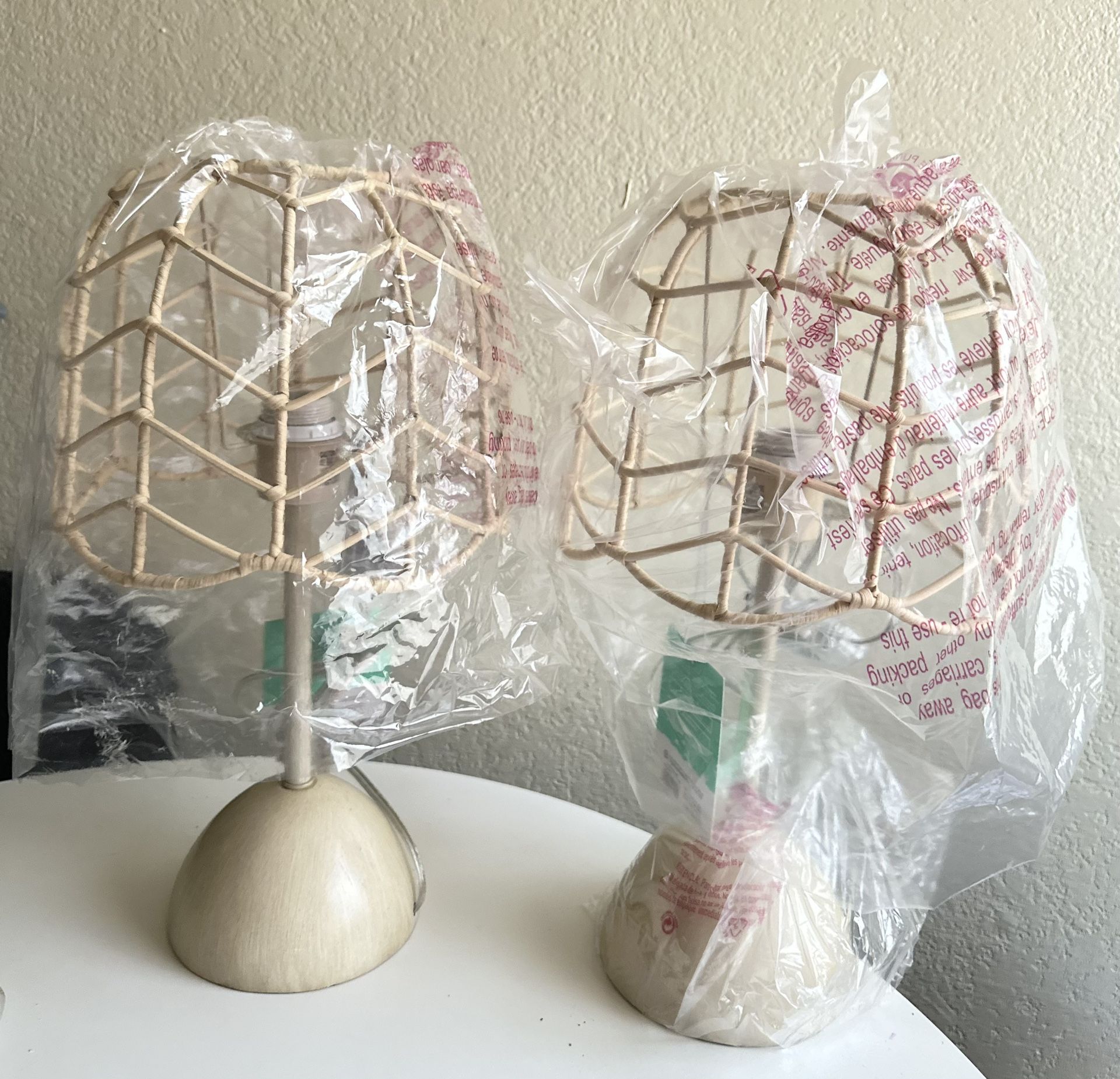 NEW With Tags - Pillowfort 15" Tall Rattan Table Lamp