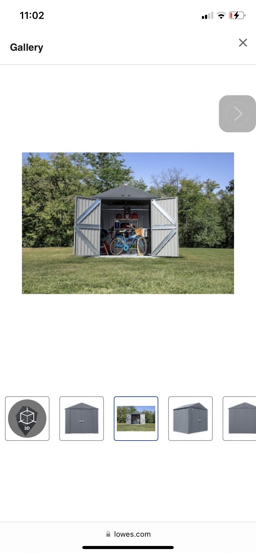 Storage Shed 8 FT X 6 FT Galvanized Steel Storage Shed