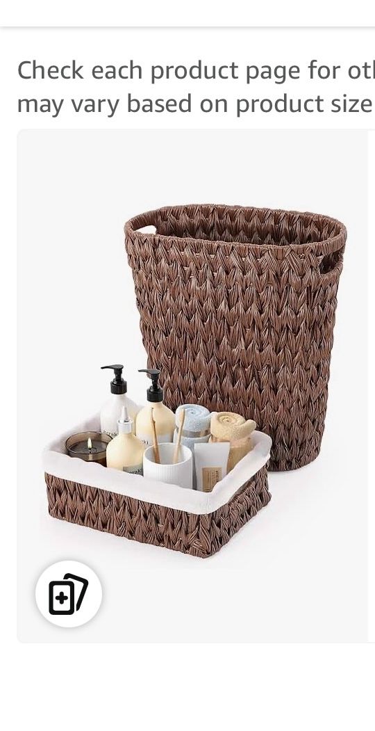 $15-Wicker Bathroom Trashcan With Storage Basket