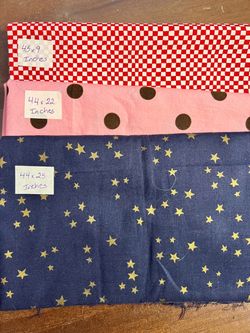 3 Patterned Cotton Fabric Pieces