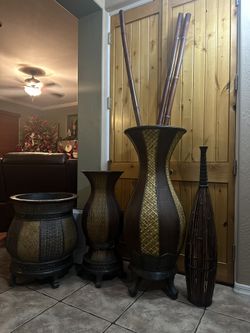 Rattan Floor Vase/planter