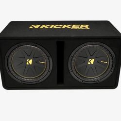 KICKER CompR Dual 12" Dual-Voice-Coil 2-Ohm Subwoofers & 2500D Amplifier, Razor Series