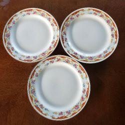 Set of 3 GOODREST DINNERWARE WARRANTED 22K.GOLD 10" plates.