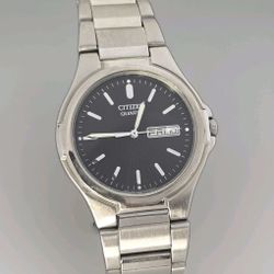 Men’s Citizen Quartz Black Dial Sunburst Day Date 
