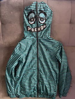 Volcom Striped Face Zip-Up Windbreaker Jacket
