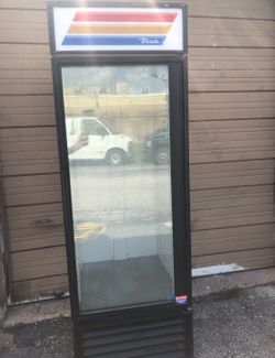 True Single Door Glass Cooler With Shelves For Sale !!!