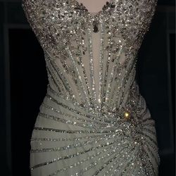 Sage green prom dress