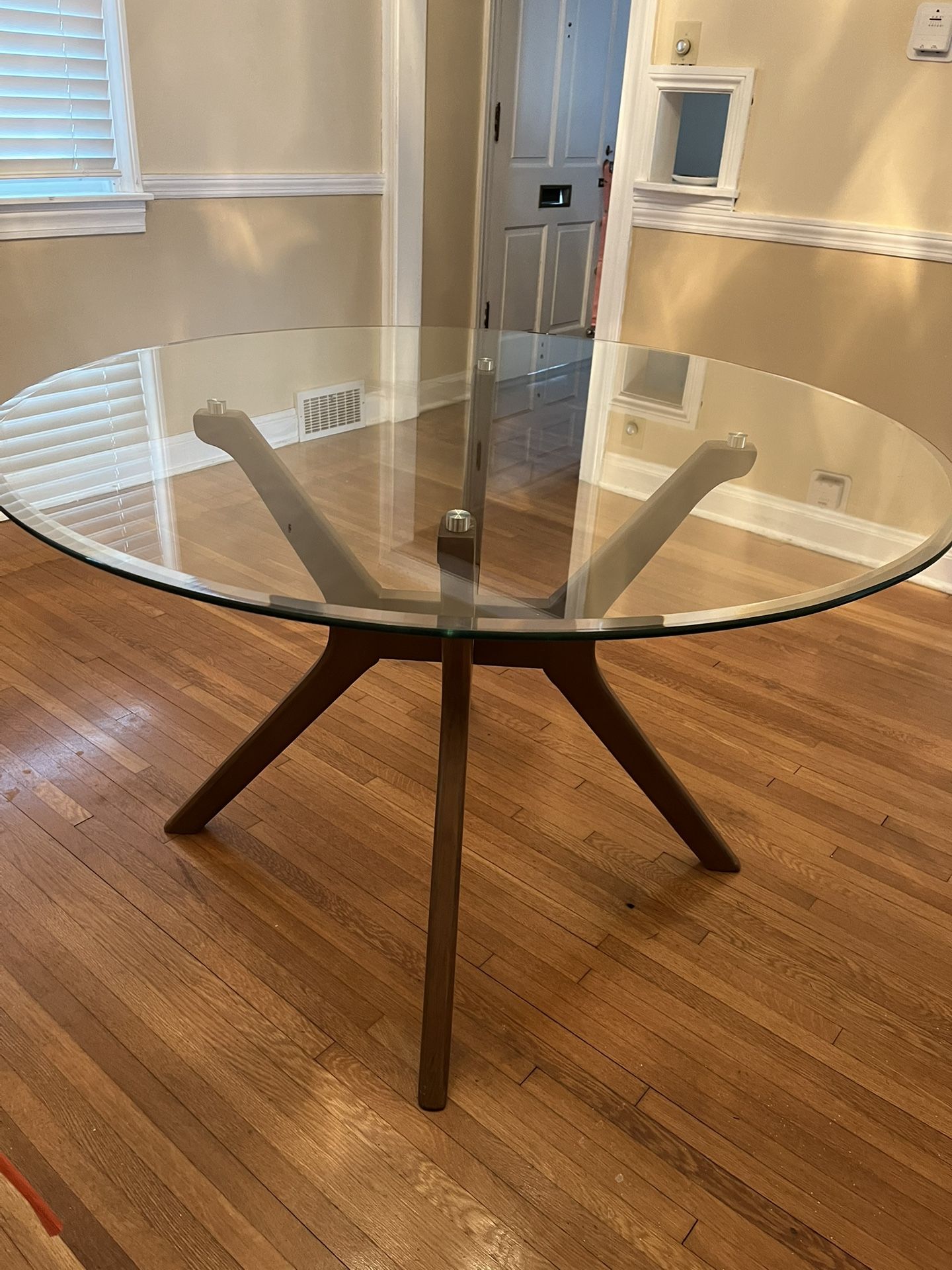Dining Table- Wood With Glass Top