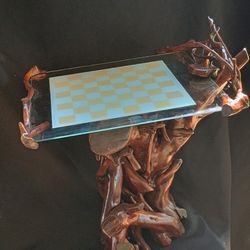Chess Table, Hand Crafted One Of A Kind