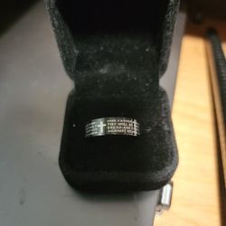 Black Stainless Steel Band With Lords Prayer Sizes 7, 9, 11 And 12 