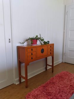 Orange Side Table Hawaiian Wood