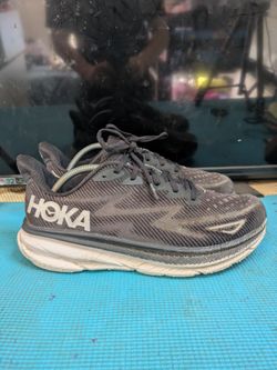 HOKA ONE M Clifton 9 Wide Black Men’s US 12D Lace Up Walking & Running Shoes