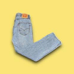 Levis Mens 31x30 505 Classic Fit Y2k Western Light Blue Wash