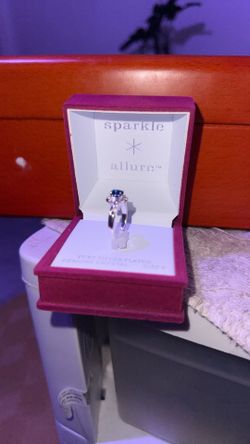 Pure Sliver Plated Genuine Crystal  Blue Top Pad 