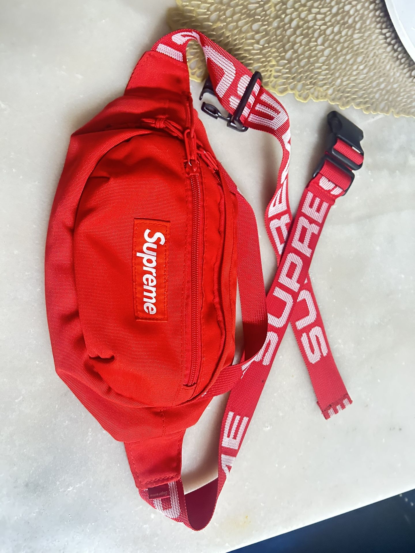 supreme red fanny pack/waist bag