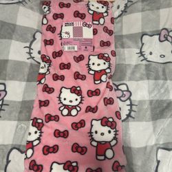 pink hello kitty bow blanket