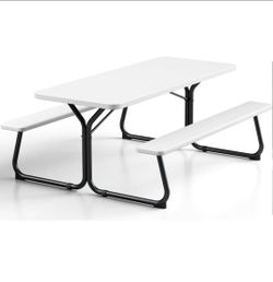 Picnic Table, 6 FT Outdoor Picnic Table with Benches for 8 People
