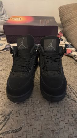 Jordan black cats retro 4 size 10 in men