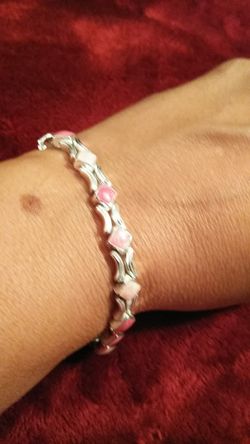 Silver Pink(s) Bracelet