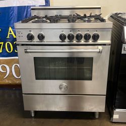 BERTAZZONI 30”WIDE GAS RANGE STOVE STAINLESS STEEL 