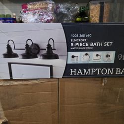 Hampton Bay 5-piece Bath Set Matte Black Finish 