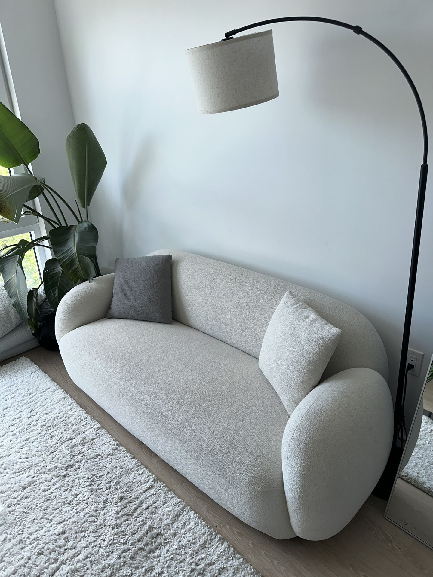 Acanva Boucle Minimalist Sofa