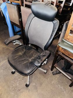 Black Office Chair with Headrest