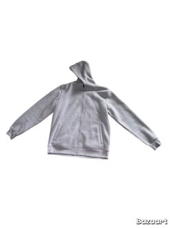 Basic Rhinestone embroidered hoodie gray