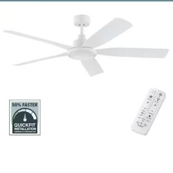 Amaia 56 in. Indoor/Outdoor Coastal Grade DC Motor Matte White Ceiling Fan with Adjustable White LED and Remote Included