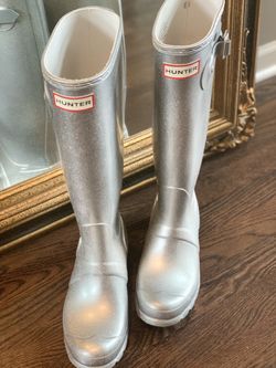Silver Sparkly Color Hunter Boots 