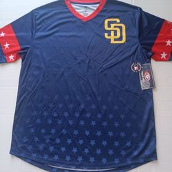 Size XL San Diego Padres Men's True Fan Pullover Red White Blue Stars Jersey