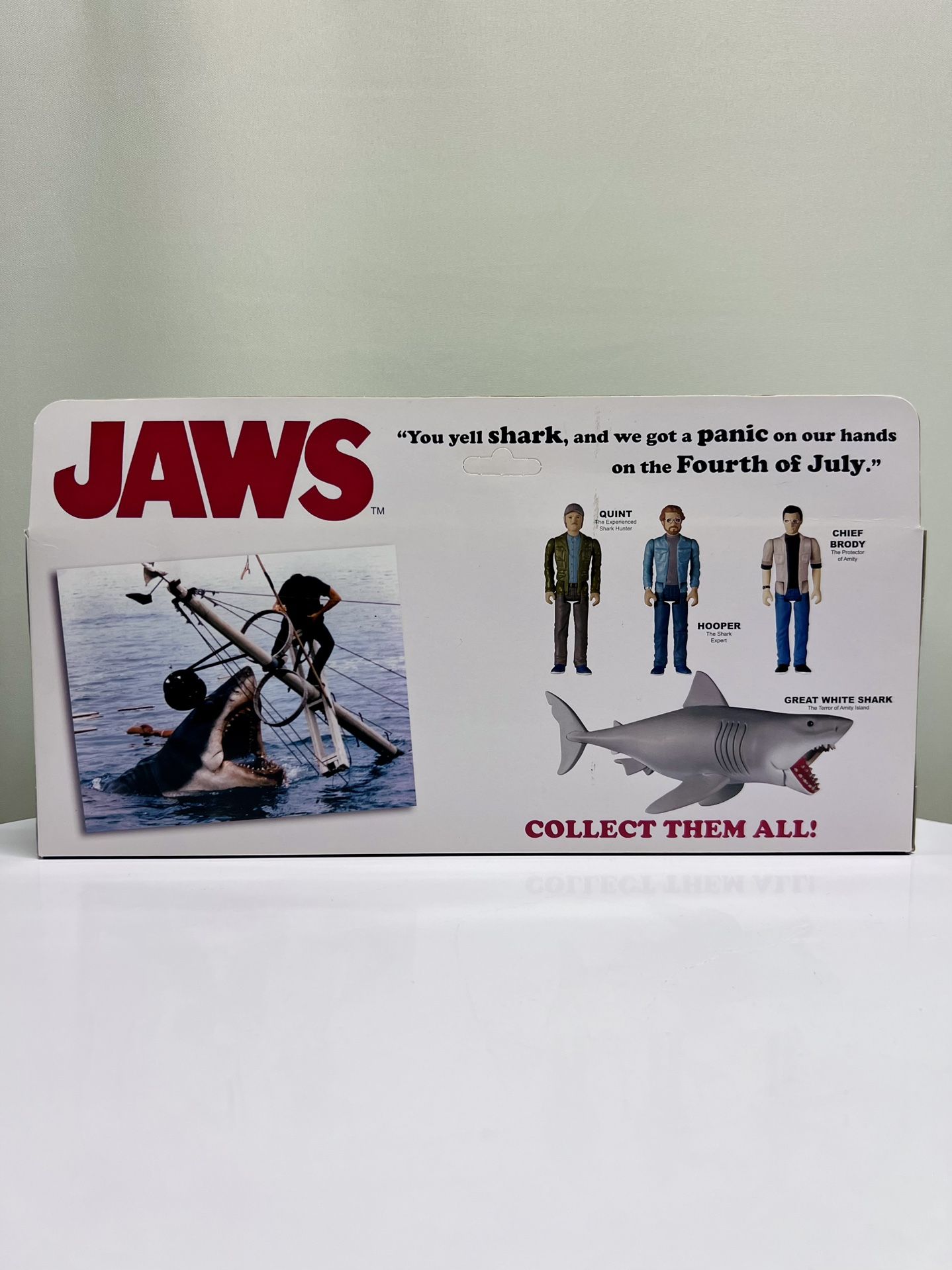 2015 Jaws Con Exclusive Funko ReAction Bloody Great White Shark & Quint Final Battle NEW display picture 1