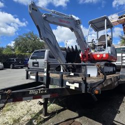 2015 TAKEUCHI TB125 MINI EXCAVATOR & 2006 UTILITY TANDEM TRAILER
