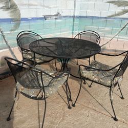 Wrought Iron Patio Set With 42” Table 