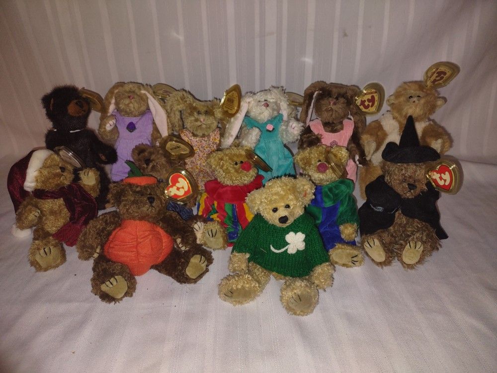 13 Assorted Ty Joined Beanie Baby Of 🧸🐰🐵🐻