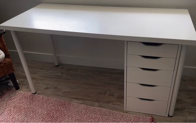 IKEA LAGKAPTEN / ALEX Desk – White (55" x 23")