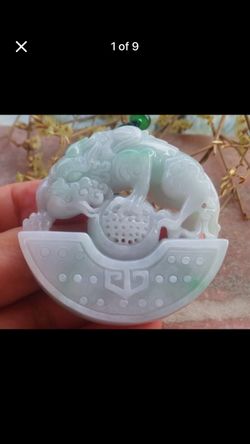 Exquisite Certificate Jadeite Jade Green Wealth Dragon Pi Xiu Pendant