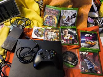 Xbox one X 6 games, one factory sealed 1 controller. All tested and works. Amazing will not separate