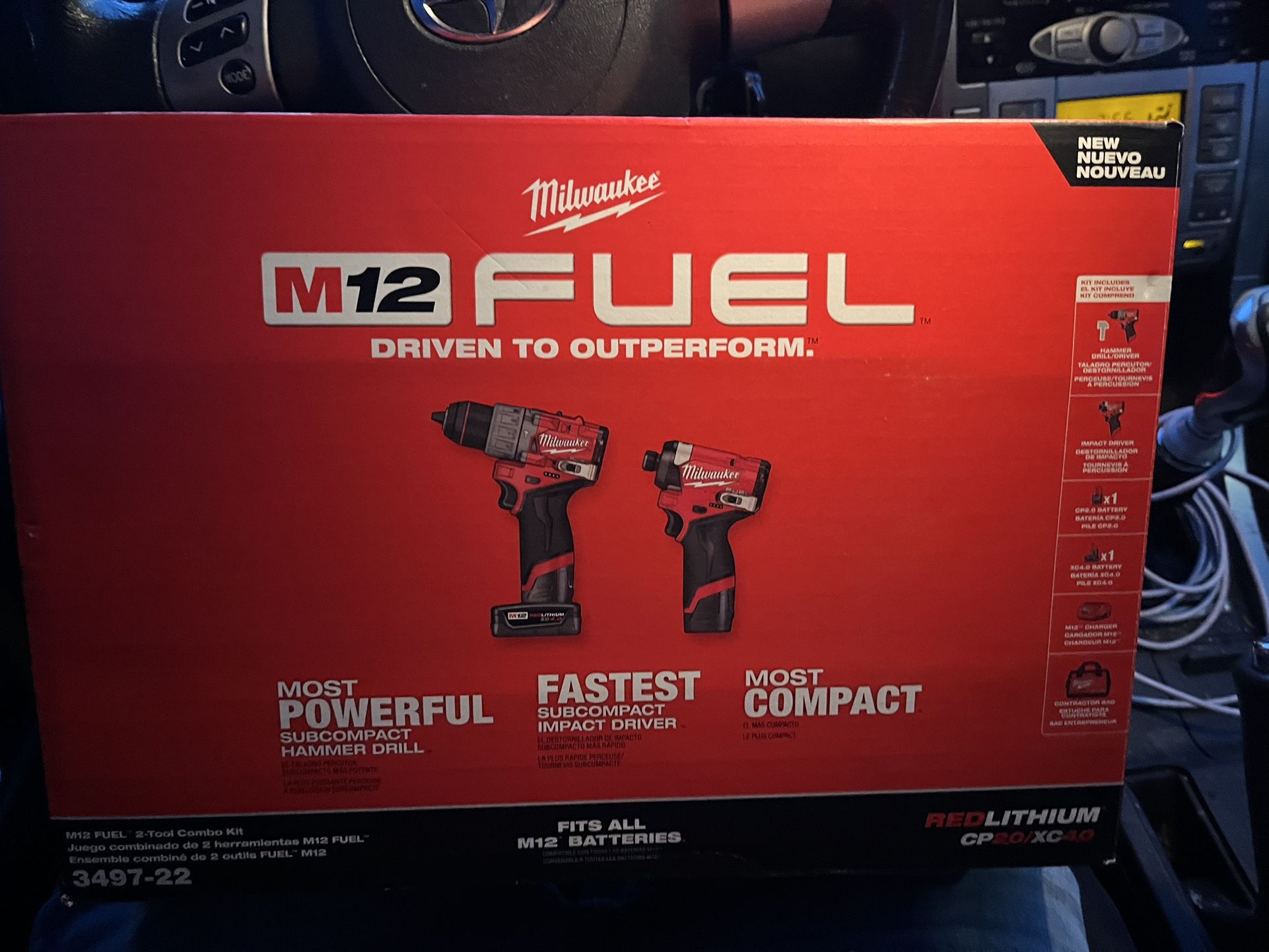 Brand new, impact and hammer drill with battery and chargers and bag