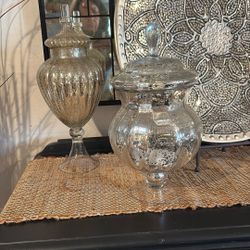 Beautiful Large mercury glass apothecary Jar